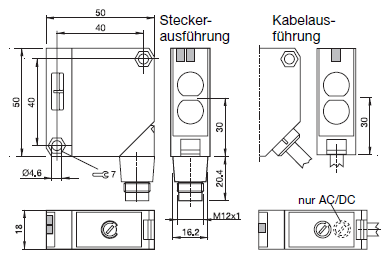 Montage โฟโต้สวิตช์แบบทรงสี่เหลี่ยม รุ่น BOS 25K Series